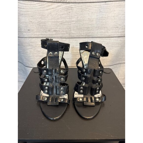 BCBGirls Black Strappy Gladiator Heels Size 8.5 - Picture 1 of 4